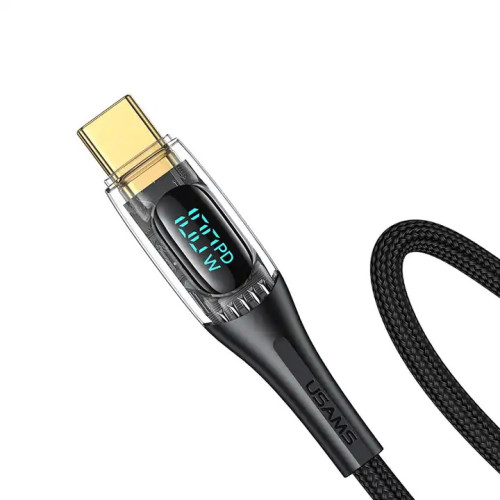 Кабел USAMS US-SJ590 Type-C PD100W с екран 1.2 метра