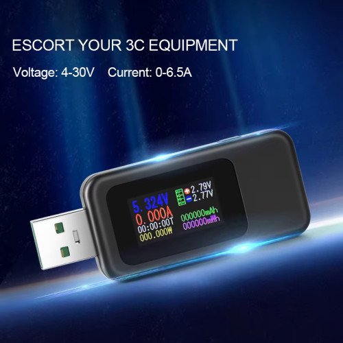 USB тестер KWS-MX18L 4-30V 0-6.5A / черен