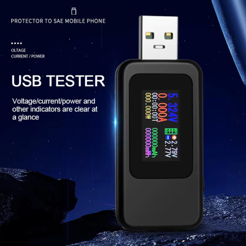 USB тестер KWS-MX18L 4-30V 0-6.5A / черен USB тестер KWS-MX18L 4-30V 0-6.5A / черен