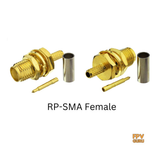 1 бр. конектор за кримпване RP-SMA Female за кабел RG58 U LMR195 RG142 RG400
