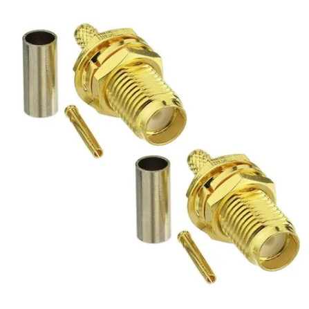 1 бр. конектор за кримпване SMA Female за кабел RG58 U LMR195 RG142 RG400