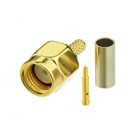1 бр. конектор за кримпване SMA Male за кабел RG58 U LMR195 RG142 RG400