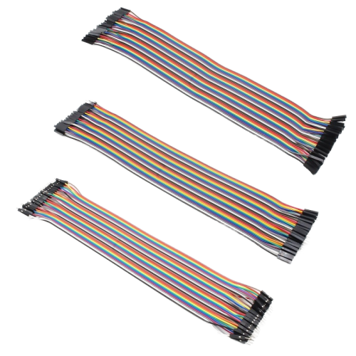 Комплект Dupont кабели 120 броя, 20 cm – M-M, M-F, F-F джъмпер проводници